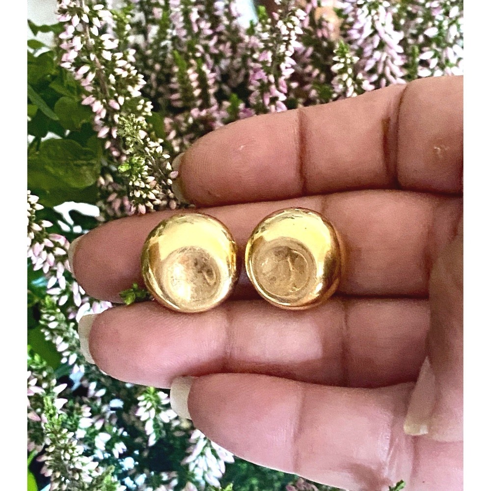 TIFFANY & CO 18K CLIP-ON EARRING*ELSA PERETTI THUMBPRINT DISK‎ ESTATE 750 SPAIN